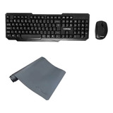 Teclado E Mouse Wireless Preto Para Notebook Mousepad 80x40