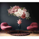 Vinilo Decorativo Flores Realistas Rosas Pared Cabecera 