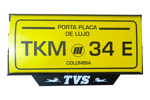 Porta Placa En Acero Con Marcas Tvs, Apache, Raider.