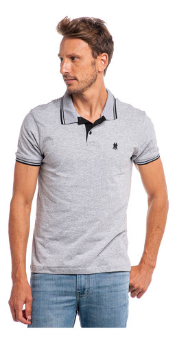 Polo Masculina Filete 100% Algodão Polo Wear Mescla Claro