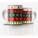 Tazón Taza Personalizada Navidad ( Patrón Navideño) Vol1.