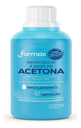 Removedor De Esmalte Farmax Com Acetona 100ml - Embalagem Co