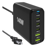 Cargador Multipuerto Usb C De 140 W Riswojor Con Pd65w Dual