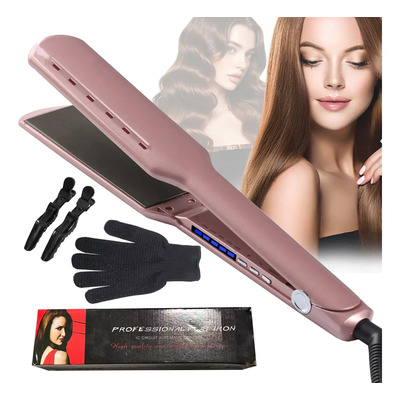 Plancha De Pelo Profesional 2.3m Oro Rosa, Placas De Cerámica, Calentamiento Rápido, Temperatura Ajustable, Cable Giratorio, Ideal Para Uso Diario Y Salón De Belleza | MercadoLibre