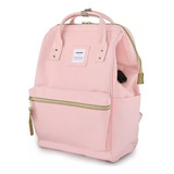 Mochila Maternal Bolso Bebe Impermeable Unisex Bolsillos Color Rosa Diseño De La Tela Liso