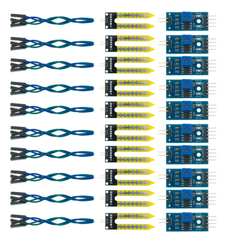 10 Piezas De Sensor De Humedad De Tierra Suelo Para Arduino