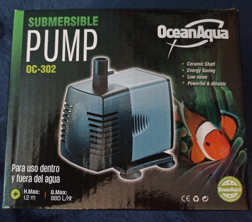 Bomba De Agua Sumergible 880l/h 1.2m Pecera Fuente Etc