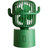 Ventilador De Escritorio Personal Diseño Cactus Verde