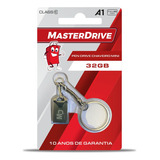 Pendrive 32gb Master Drive Mini Metal 10 Anos De Cor Prata Logo