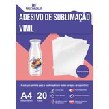Adesivos Vinil Para Sublimação Transparente Sublimático A4 20 Folhas Mecolour