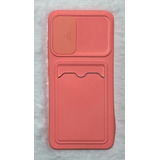 Capinha Silicone Compativel Samsung A32 4g 6.4 Porta Cartão Cor Coral