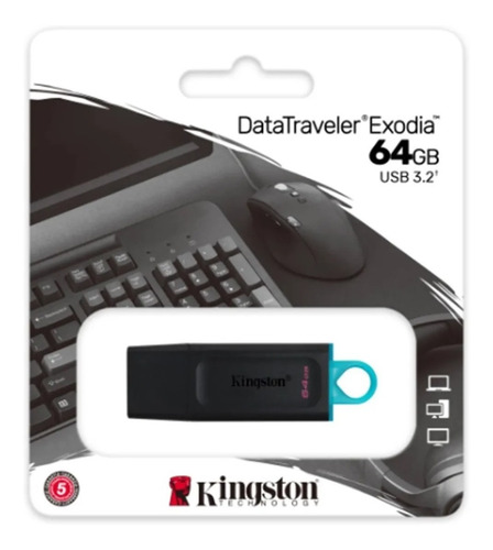 Pendrive Kingston Dt Exodia Dtx 64gb Usb 3.2/3.1/3.0/2.0 