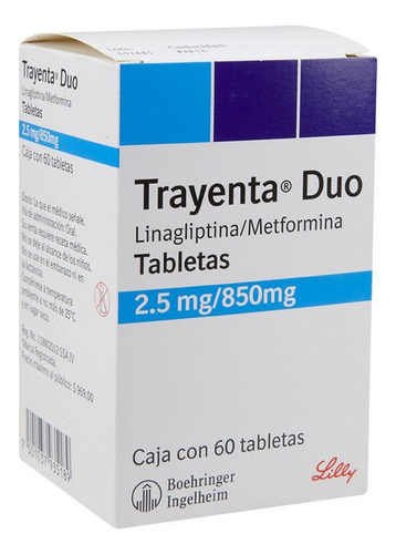 Trayenta Duo Linagliptina Metformina 2.5mg/850mg 60 Tabletas