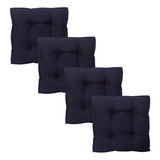 Kit 4 Assentos Almofada Futon 45x45 Novita - Azul Marinho