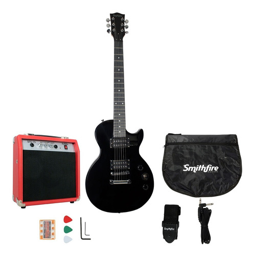 Smithfire Lp-100 Paquete De Guitarra Eléctrica Negro