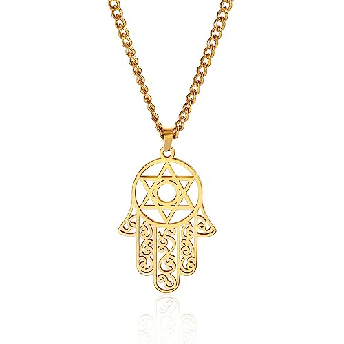 Collar Hamsa Hexagrama Para Hombres