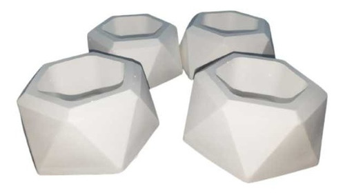 Maceta De Yeso Ceramico Hexagonal X 25 Unidades 