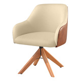 Cadeira Poltrona Decorativa Giratória P/ Recepção Luxo Hera