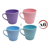 Taza Jarro Plastico Duro Color Pastel X6uni Precio Por Mayor