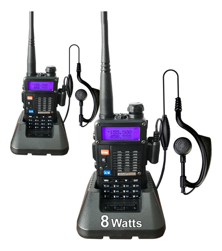 Kit X 2 Handy Baofeng Uv5r 8 Watts Dual Banda Walkie Radio C