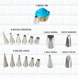 Bicos De Confeitar Em Inox Com 16 Peças + Brinde = Bico 1m