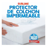 Funda Cubre Colchón Protector Impermeable Funcional Sublime 