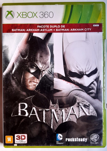 Jogo Batman Arkham Asylum + Arkham City Original Xbox 360cd.