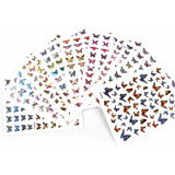 Stickers Mariposas 3d Holograf. Láser X 3 Decoración De Uñas