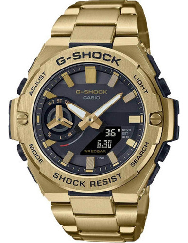 Relógio Casio G-shock Gst-b500gd-9adr *bluetooth Tough Solar Cor Da Correia Dourado Cor Do Bisel Dourado Cor Do Fundo Preto