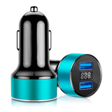 Carregador De Celular Veicular Para Motorola Dual Usb Azul