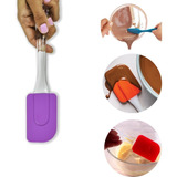 Kit Com 2 Espátulas De Silicone Com Cabo Em Acrílico