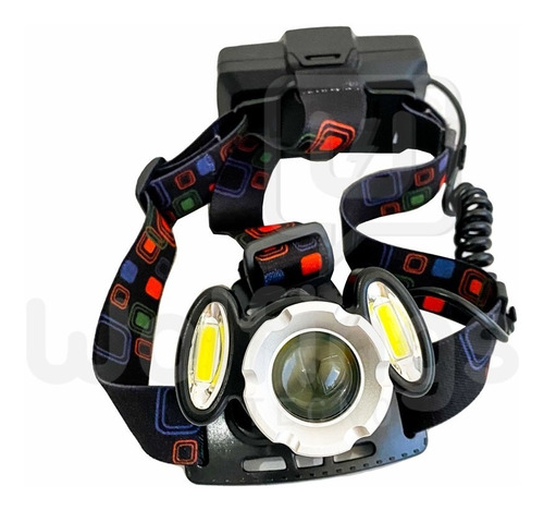 Linterna Minero Led Cabeza Vincha Recargable Con Zoom Y Cob