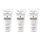 Kit 3 Renew Tripla Proteção Solarfacial Fps70 Loção Matte