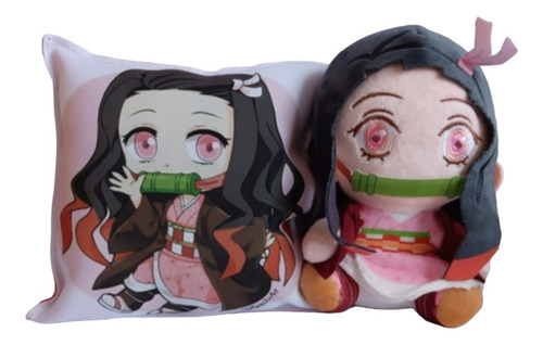 Set Nezuko Kamado Peluche + Mini Cojin 