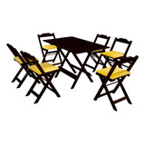 Mesa Dobravel Com 6 Cadeiras Para Restaurante Bar 120x70