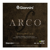 Encordado Set Completo Violín 4/4 Giannini Aluminio Steel 