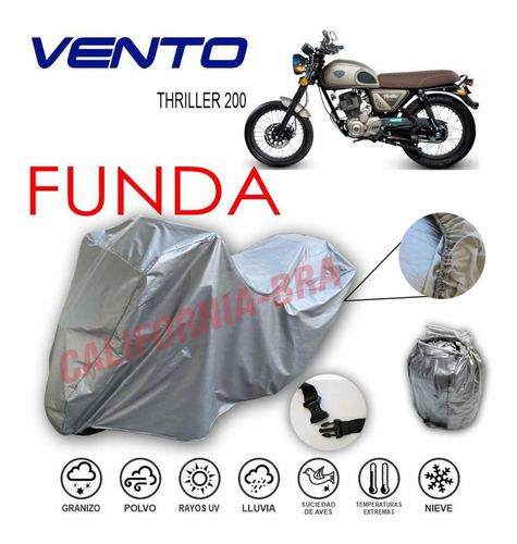 Funda Cubierta Lona Moto Cubre Vento Thriller 200