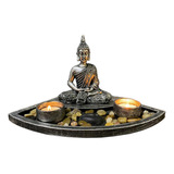 Estátua De Buda Meditação Aromaterapia Resina Patina A