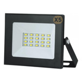 Reflector Led Exterior Candela 20w Proyector Luz Calida X 5