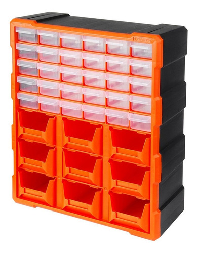 Gavetero Organizador Tactix 30 Cajones 9 Bandejas Tx320644 Color Naranja/negro