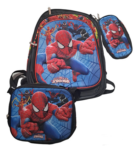 Mochila Escolar Set + Lonchera + Lapicera Infantil 