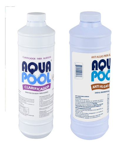 Algicida + Clarificador Plus De 1 L Cada Uno Aqua Pool