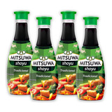 4un Shoyu Tradicional Mitsuwa 500ml Para Comida Japonesa