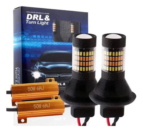 60smd Coche Luz Diurna Drl Señal De Giro Led T20 1156