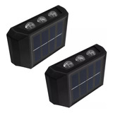 Kit 2x Arandela Lâmpada Led Luminária De Parede Sensor Solar