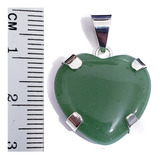 Dije Corazón Cuarzo Verde Jade Natural 100% Plata Fina 925