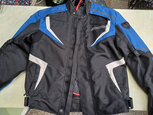 Campera Motorman Atomic Cordura Negro Y Azul Bamp Group