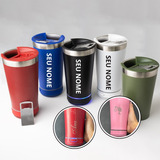 Copo Térmico Som Bluetooth Personalize Nome/logo Tampa 475ml