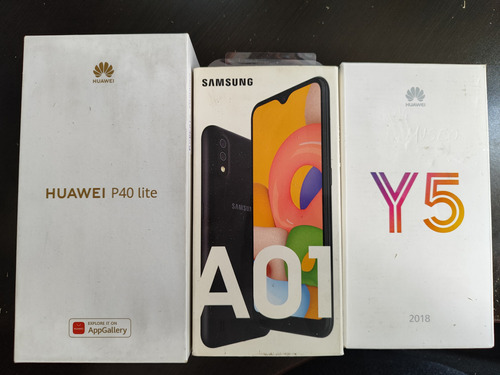 Combo Celulares, Huawei P40 Lite 128 Gb Gris 6gb Ram, Galaxy A01, Huawei Y5