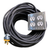 Extension Cable Uso Rudo 10 Metros Calibre 3x10 4 Contactos 